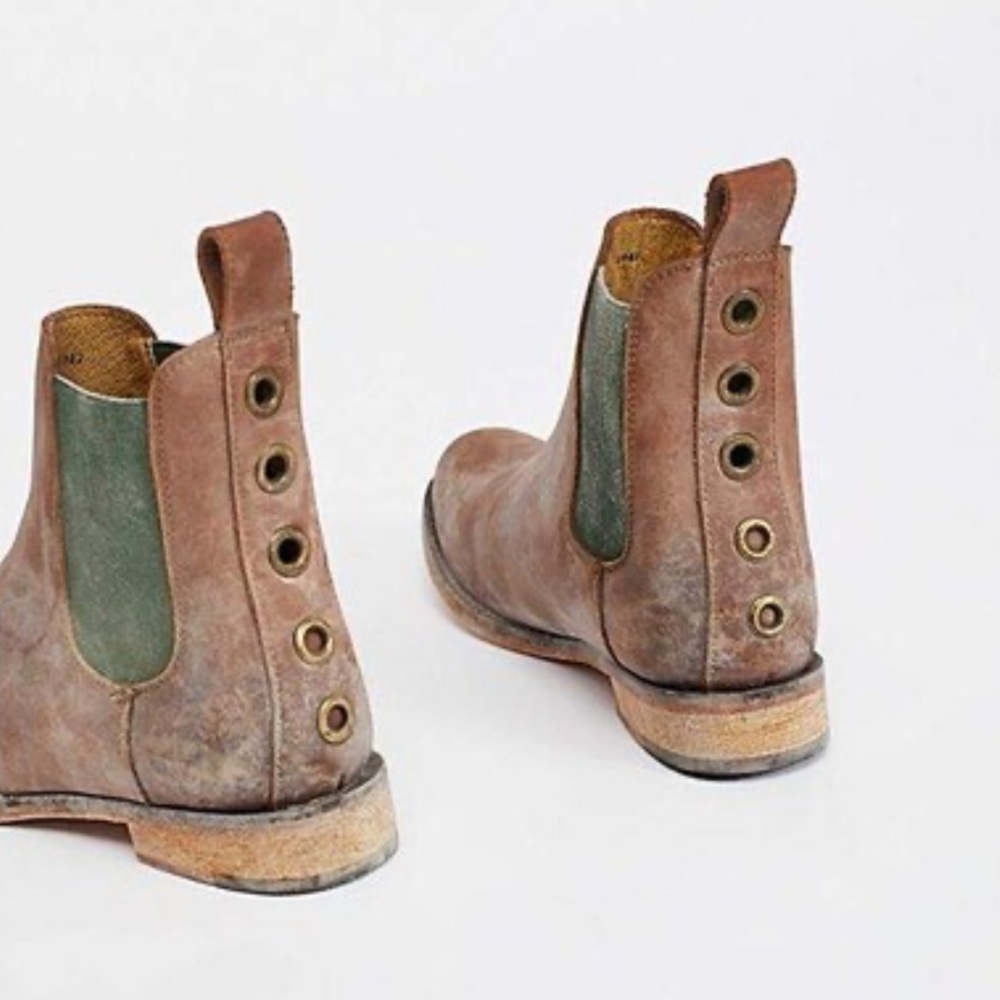 Free People Brown and Green Ankle Boots - Picture 2 of 7